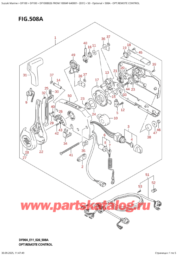  ,    , SUZUKI DF100B TL / TX FROM 10004F-640001~ (E01 026)  2026 , Opt:remote  Control