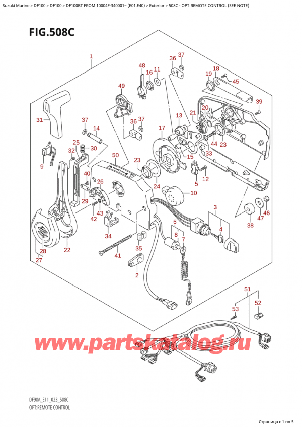  ,   , Suzuki Suzuki DF100B TL / TX FROM 10004F-340001~  (E01) - 2023, Opt:remote Control (See Note)