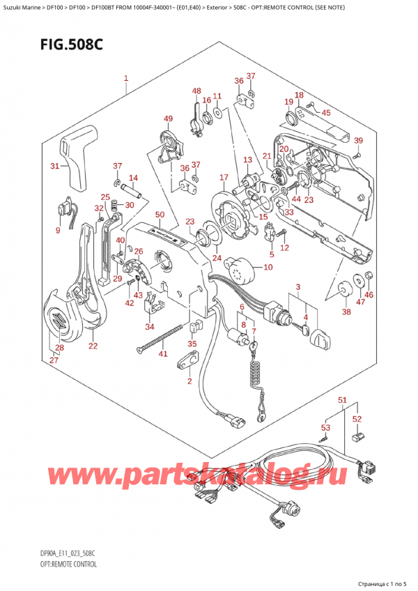  ,   , Suzuki Suzuki DF100B TL / TX FROM 10004F-340001~  (E01) - 2023, Opt:remote Control (See Note) - :   (See Note)