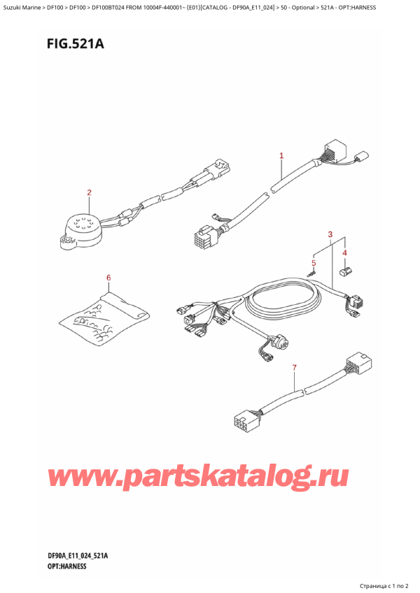  ,   , SUZUKI   DF100B TL / TX FROM 10004F-440001~  (E01 024), :   - Opt:harness