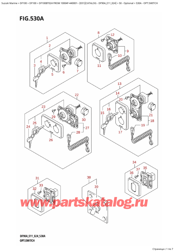 ,   , Suzuki   DF100B TL / TX FROM 10004F-440001~  (E01 024)  2024 , Opt:switch