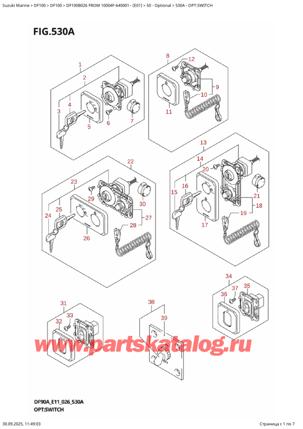  ,   , Suzuki DF100B TL / TX FROM 10004F-640001~ (E01 026)  2026 , Opt:switch