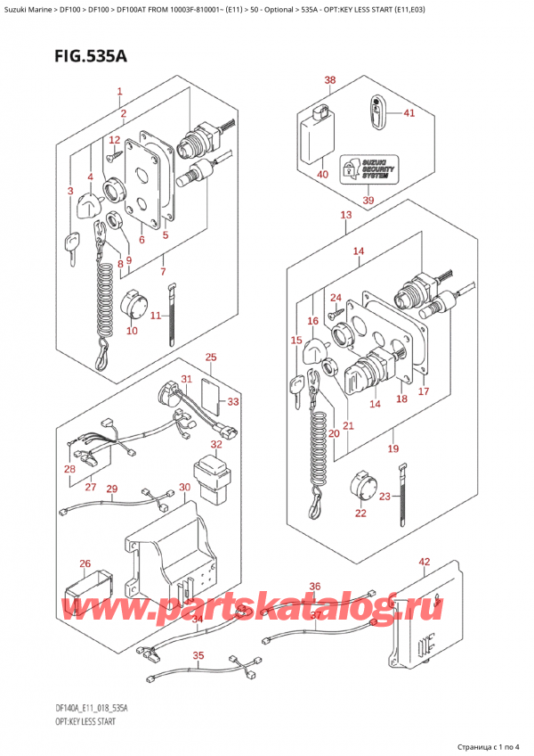 ,   , Suzuki Suzuki DF100AT S / L FROM 10003F-810001~  (E11) - 2018, Opt:key Less Start (E11,E03) / :  Less Start (E11, E03)