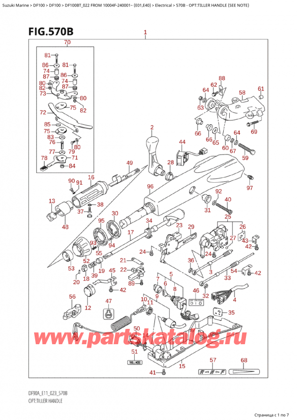  ,  , Suzuki Suzuki DF100B TL FROM 10004F-240001~  (E01) - 2022  2022 , :  (See Note) / Opt:tiller Handle (See Note)