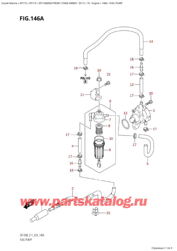 ,   , SUZUKI Suzuki DF115B ZL / ZX FROM 11506Z-440001~  (E11 024),   - Fuel Pump