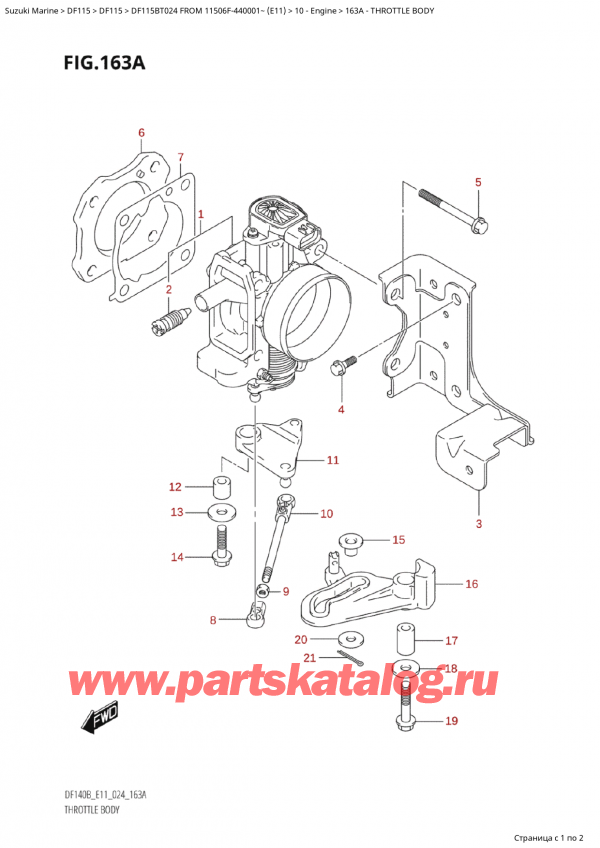  ,   ,  Suzuki DF115B TL / TX FROM 11506F-440001~  (E11 024), Throttle Body /  