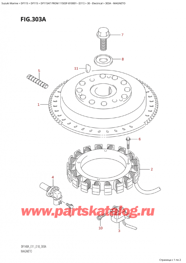 ����� ��������, �� �������� �����, SUZUKI Suzuki DF115A TS / TL FROM 11503F-810001~  (E11) - 2018 ������ 2018 ����, Magneto