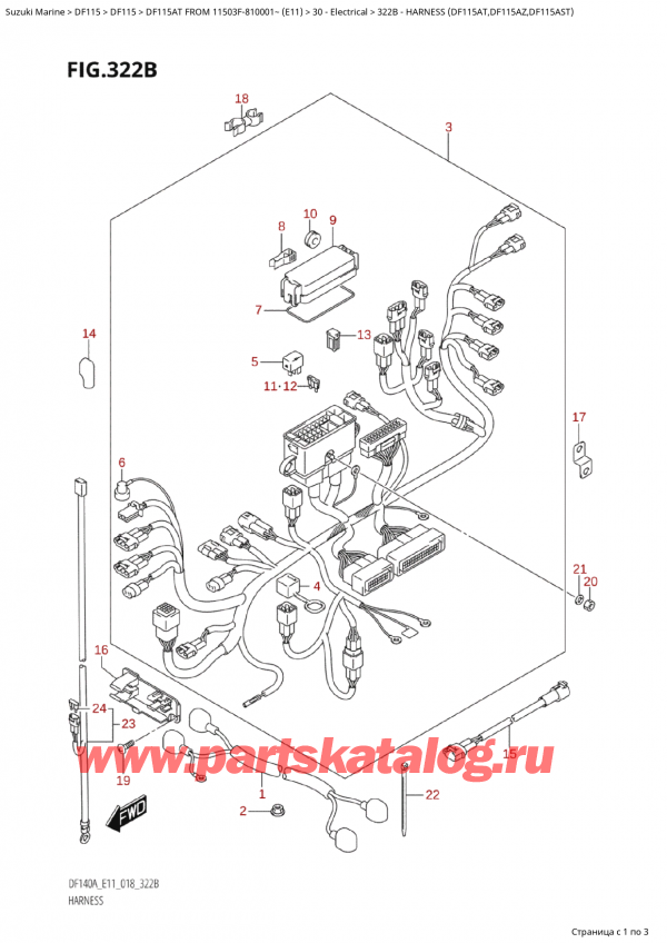  ,  , Suzuki Suzuki DF115A TS / TL FROM 11503F-810001~  (E11) - 2018  2018 , Harness (Df115At,Df115Az,Df115Ast)