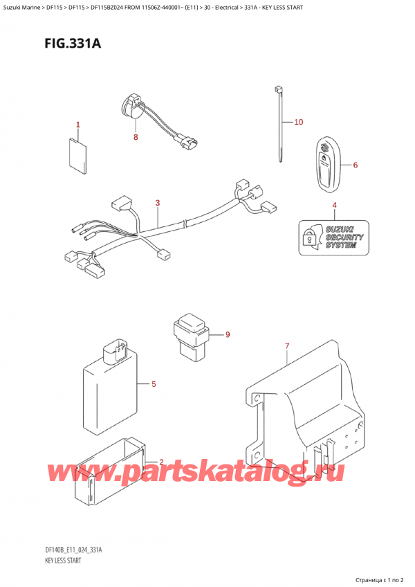 ,    , Suzuki Suzuki DF115B ZL / ZX FROM 11506Z-440001~  (E11 024)  2024 , Key Less Start