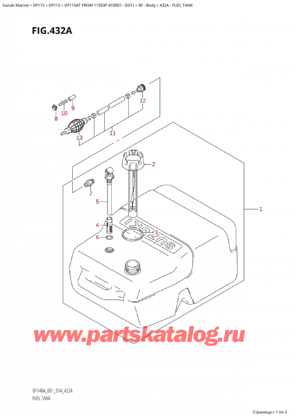  ,  , Suzuki Suzuki DF115A TS / TL FROM 11503F-410001~  (E01) - 2014  2014 ,  