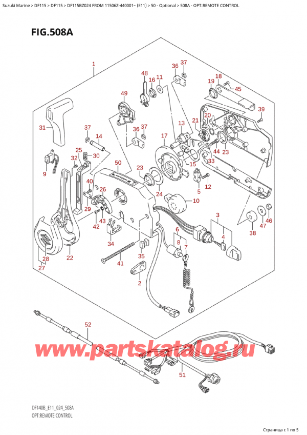  ,   , Suzuki Suzuki DF115B ZL / ZX FROM 11506Z-440001~  (E11 024)  2024 , Opt:remote Control