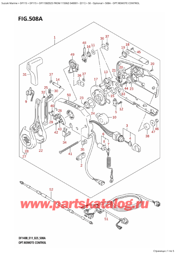  ,   , Suzuki DF115B ZL / ZX FROM 11506Z-540001~ (E11 025)  2025 , Opt:remote Control - :  
