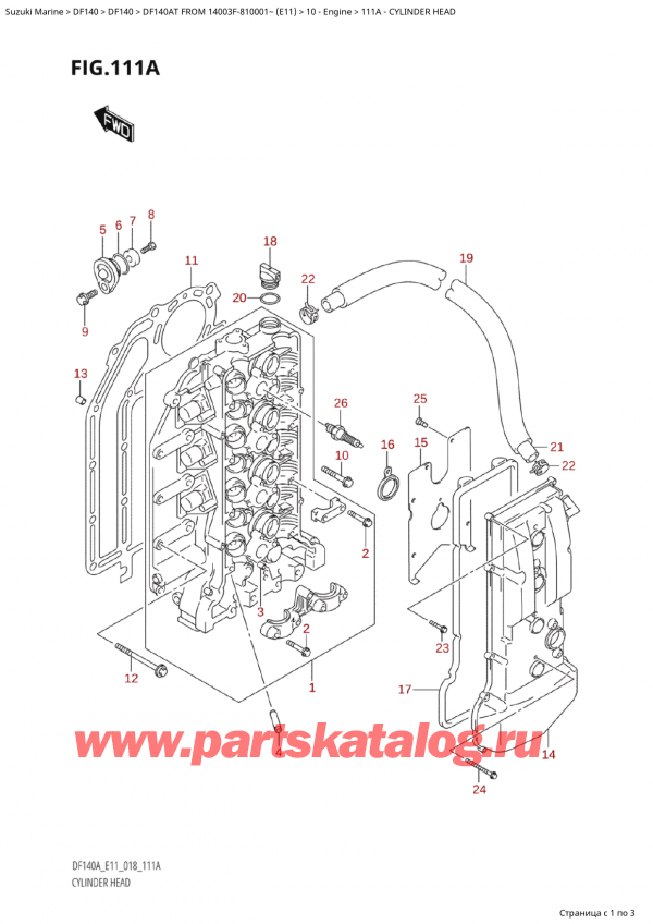  ,  , SUZUKI Suzuki DF140A TL / TX FROM 14003F-810001~  (E11) - 2018  2018 , Cylinder Head /   