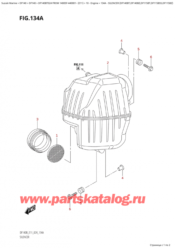  ,  ,  Suzuki DF140B TL / TX 024 FROM 14005F-440001~ (E11 024)  2024 ,  (Df140Bt, Df140Bz, Df115Bt, Df115Bss, Df115Bz) / Silencer  (Df140Bt,Df140Bz,Df115Bt,Df115Bss,Df115Bz)