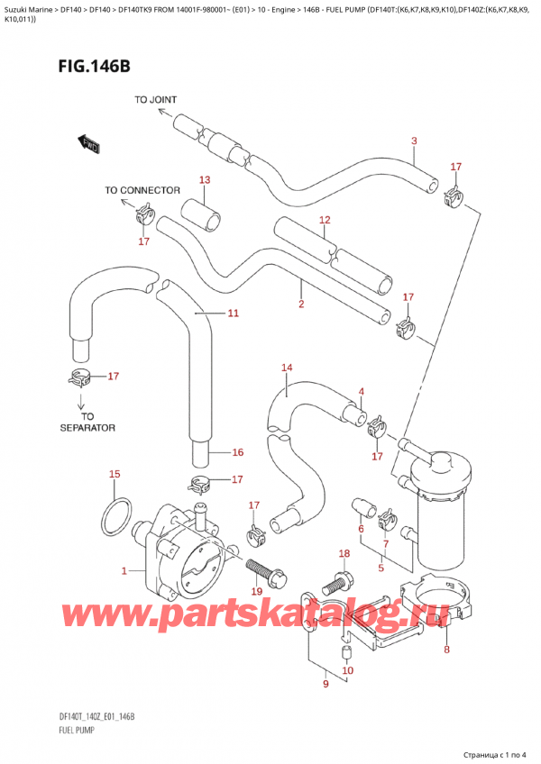��������� ��������, �� ��������� ���������, SUZUKI Suzuki DF140 TK9 FROM 14001F-980001~ (E01) , ��������� ����� (Df140T: (K6, K7, K8, K9, K10), Df140Z: (K6, K7, K8, K9,