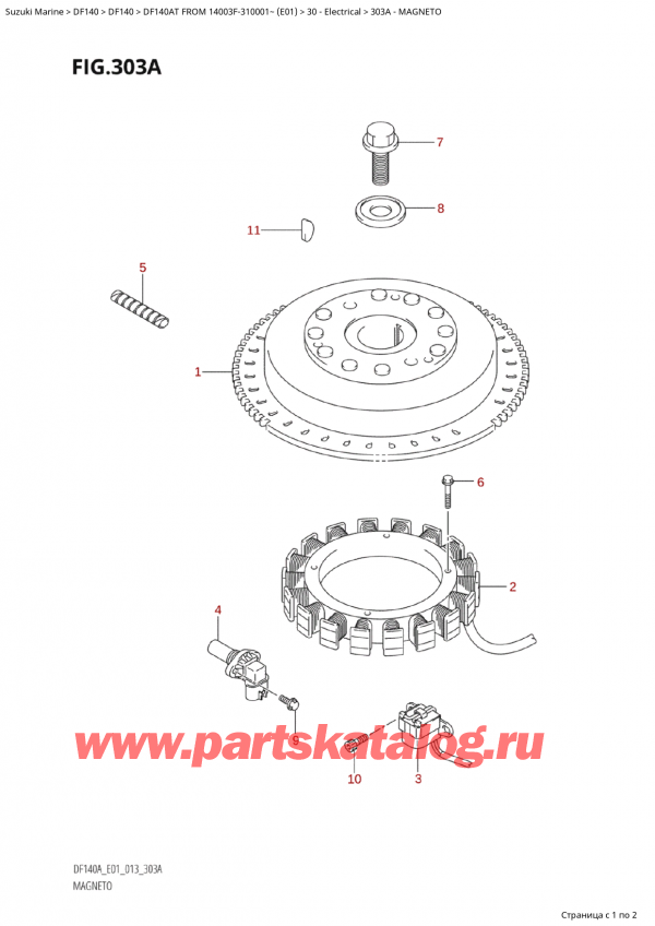  ,   , Suzuki Suzuki DF140AT S / L FROM 14003F-310001~  (E01 013), Magneto - 