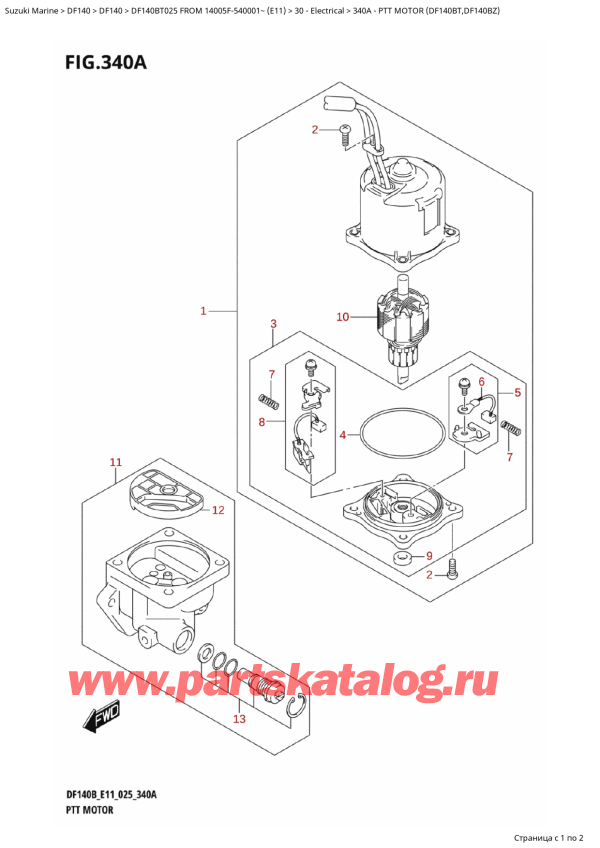  ,  , SUZUKI DF140BT L / X FROM 14005F-540001~ (E11 025), Ptt Motor (Df140Bt,Df140Bz)