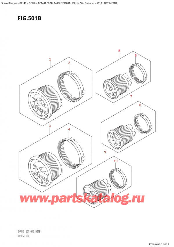  ,   , Suzuki Suzuki DF140T L/X FROM 14002F-210001~  (E01 012), Opt:meter - : 