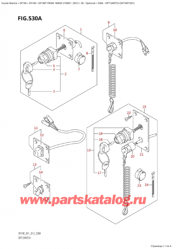  ,   , SUZUKI Suzuki DF140T L/X FROM 14002F-210001~  (E01 012)  2012 , Opt:switch (Df140T:e01)