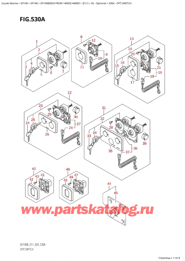  ,   , SUZUKI Suzuki DF140B ZL / ZX FROM 14005Z-440001~  (E11 024)  2024 , Opt:switch