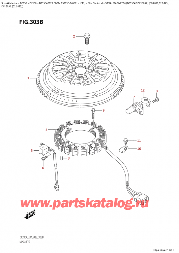  ,   , SUZUKI Suzuki DF150A TL / TX FROM 15003F-340001~  (E11) - 2023, Magneto  ((Df150At,Df150Az):(020,021,022,023), -  ( (Df150At, Df150Az) : (020, 021, 022, 023),