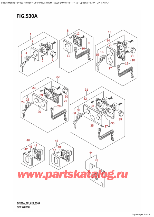 ,  , SUZUKI DF150A TL / TX FROM 15003F-540001~ (E11 025)  2025 , Opt:switch