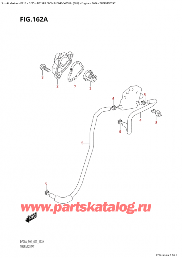  ,    , Suzuki Suzuki DF15A RS / RL FROM 01504F-340001~ (E01) - 2023,  / Thermostat