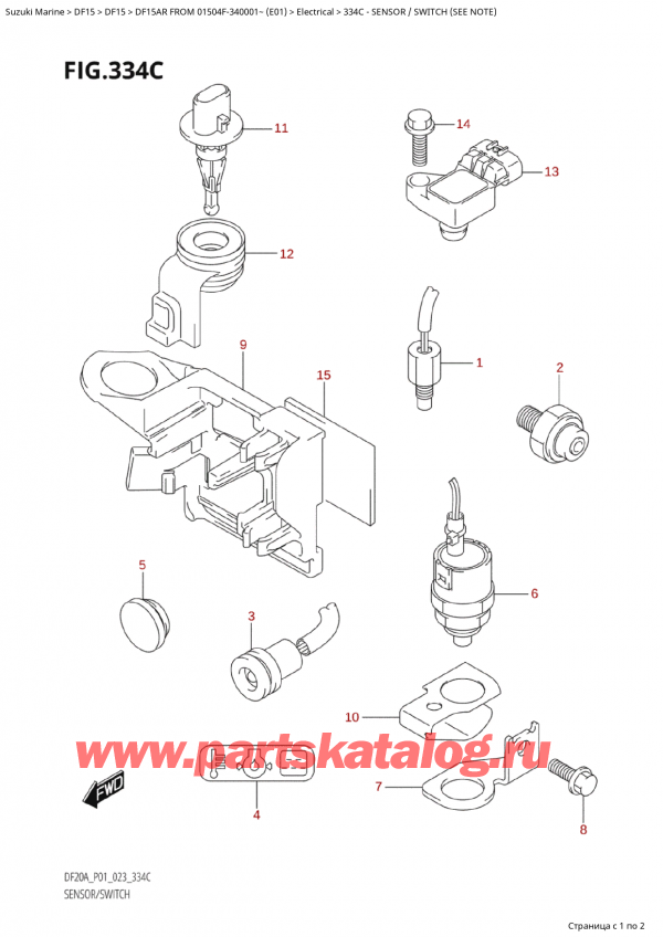  ,   , Suzuki Suzuki DF15A RS / RL FROM 01504F-340001~ (E01) - 2023, Sensor / Switch (See Note)