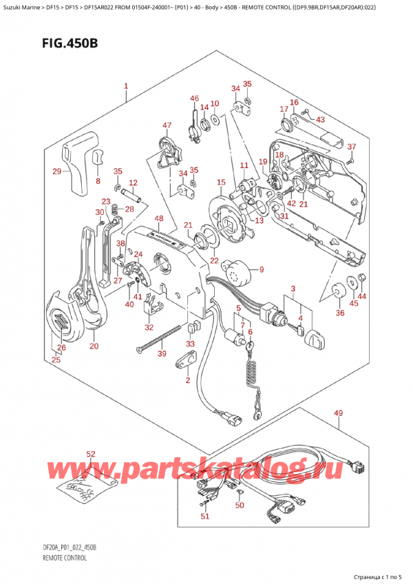  ,   , Suzuki Suzuki DF15A RS / RL FROM 01504F-240001~  (P01) - 2022, Remote Control  ((Df9.9Br,Df15Ar,Df20Ar):022)