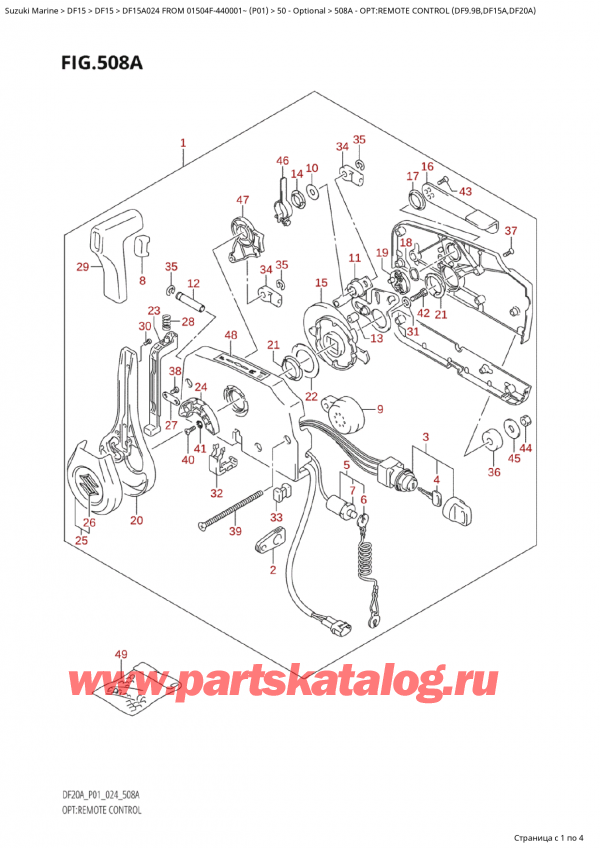   ,   ,  Suzuki DF15A S / L FROM 01504F-440001~  (P01 024), Opt:remote  Control (Df9.9B,Df15A,Df20A) / :   (Df9.9B, Df15A, Df20A)