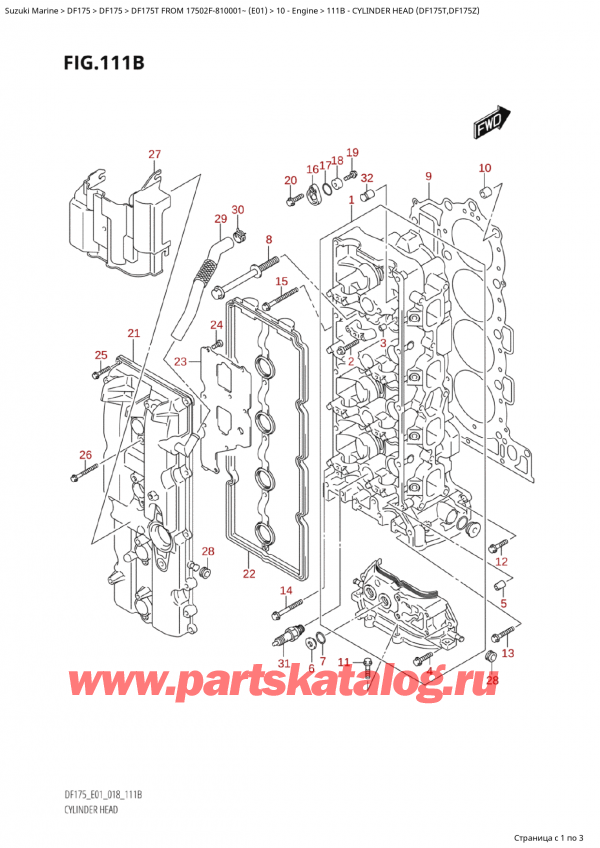  ,   , Suzuki Suzuki DF175T L / X FROM 17502F-810001~  (E01) - 2018,    (Df175T, Df175Z)