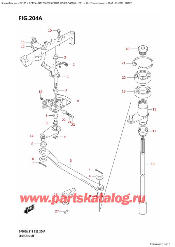  ,   , Suzuki DF175AT L / X FROM 17503F-540001~  (E11 025)  2025 ,  