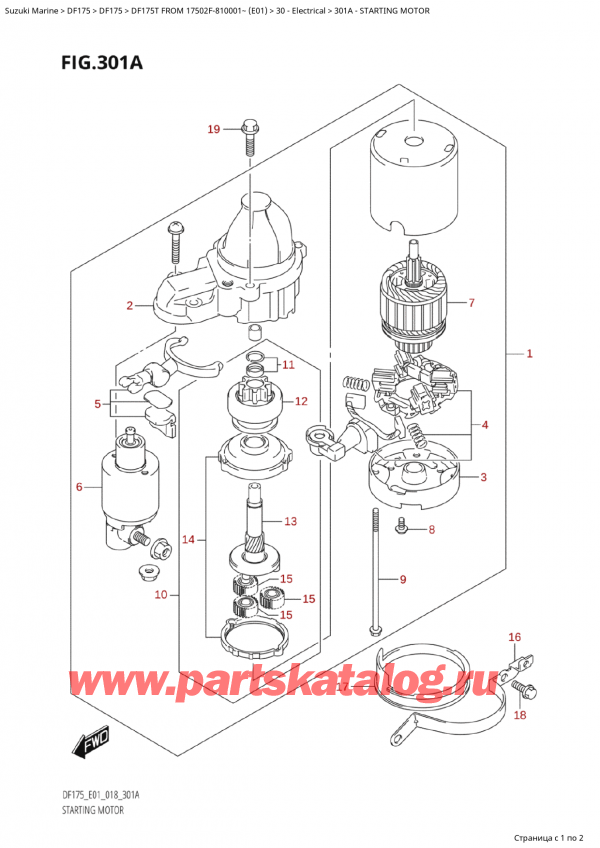  ,   , SUZUKI Suzuki DF175T L / X FROM 17502F-810001~  (E01) - 2018  2018 ,  