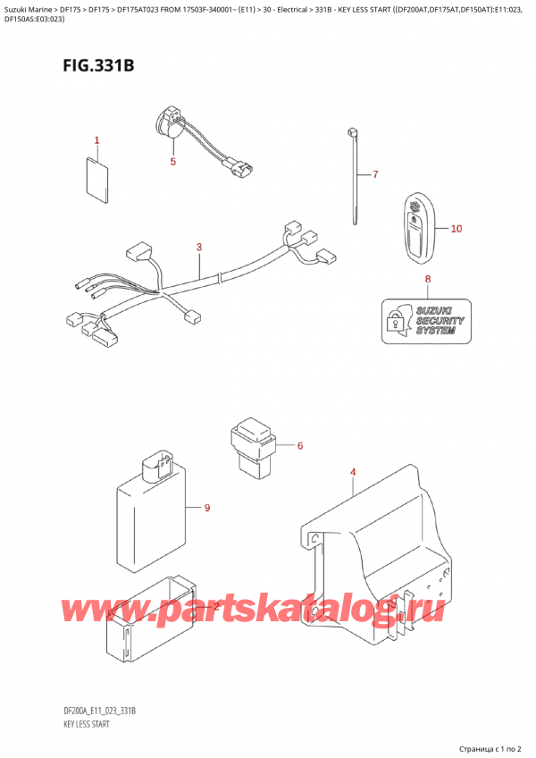   ,   , SUZUKI Suzuki DF175A TL / TX FROM 17503F-340001~  (E11) - 2023  2023 , Key  Less  Start  ((Df200At,Df175At,Df150At):E11:023, /  Less Start ( (Df200At, Df175At, Df150At) : E11: 023,