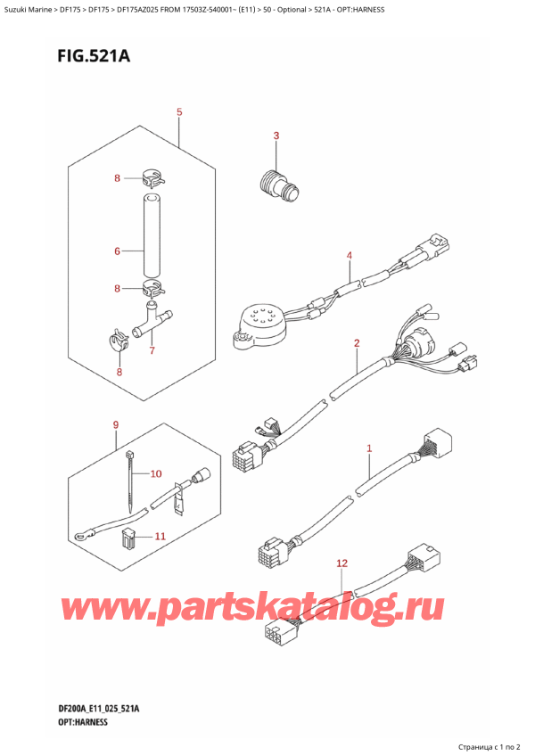   ,   , Suzuki DF175AZ L / X FROM 17503Z-540001~ (E11 025)  2025 , :  