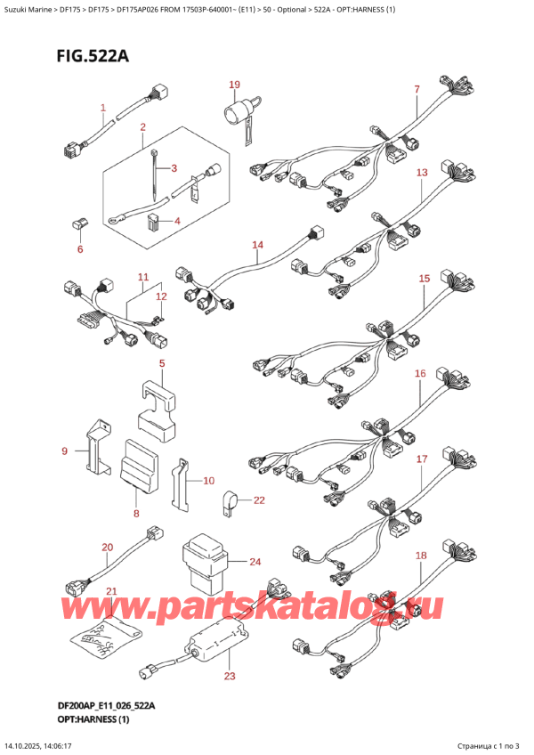 , , Suzuki DF175AP L / X FROM 17503P-640001~ (E11 026), :   (1)