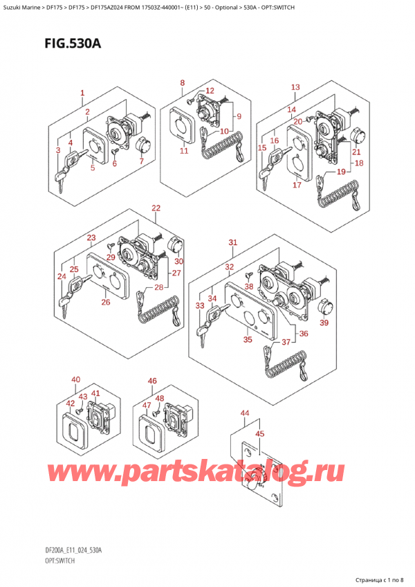 ,   , Suzuki Suzuki DF175A ZL / ZX FROM 17503Z-440001~  (E11 024)  2024 , :  - Opt:switch