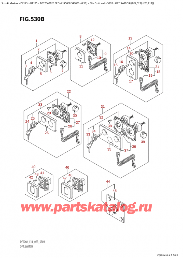 ,   ,  Suzuki DF175A TL / TX FROM 17503F-340001~  (E11) - 2023  2023 , :  ( (022, 023) : (E03, E11) )