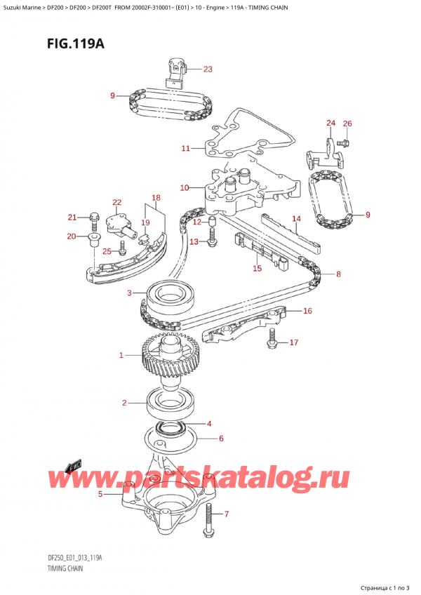 ,   , Suzuki Suzuki DF200T X / XX FROM 20002F-310001~  (E01 013)  2013 , Timing Chain