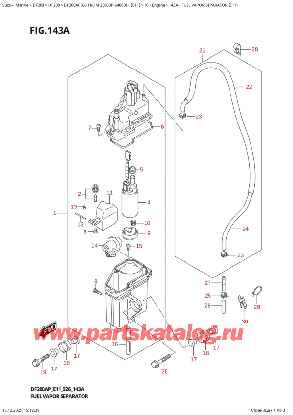 �������������, �� �������� �����, Suzuki DF200AP L / X FROM 20003P-640001~ (E11 026) ������ 2026 ����, ���������� ����� ������� (E11)