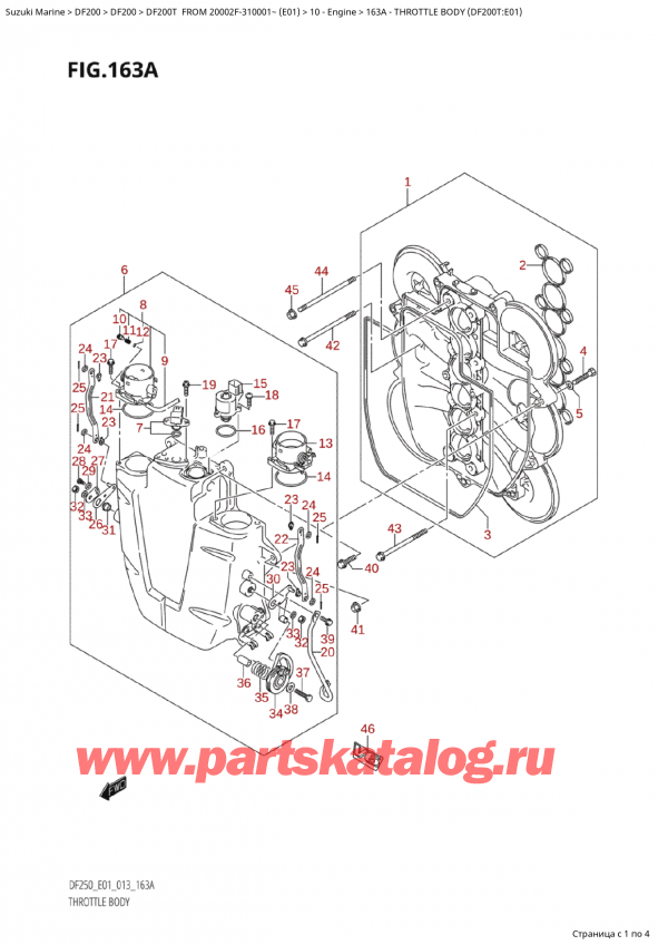  ,   , Suzuki Suzuki DF200T X / XX FROM 20002F-310001~  (E01 013), Throttle Body (Df200T:e01)