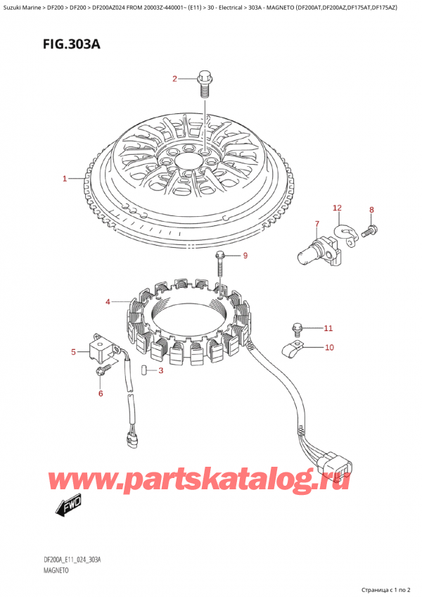   ,   , SUZUKI Suzuki DF200A ZL / ZX FROM 20003Z-440001~  (E11 024) , Magneto  (Df200At,Df200Az,Df175At,Df175Az)