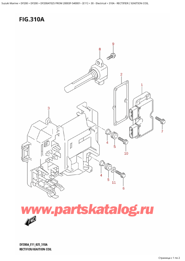 ,   , SUZUKI DF200A TL / TX FROM 20003F-540001~ (E11 025)  2025 , Rectifier / Ignition Coil