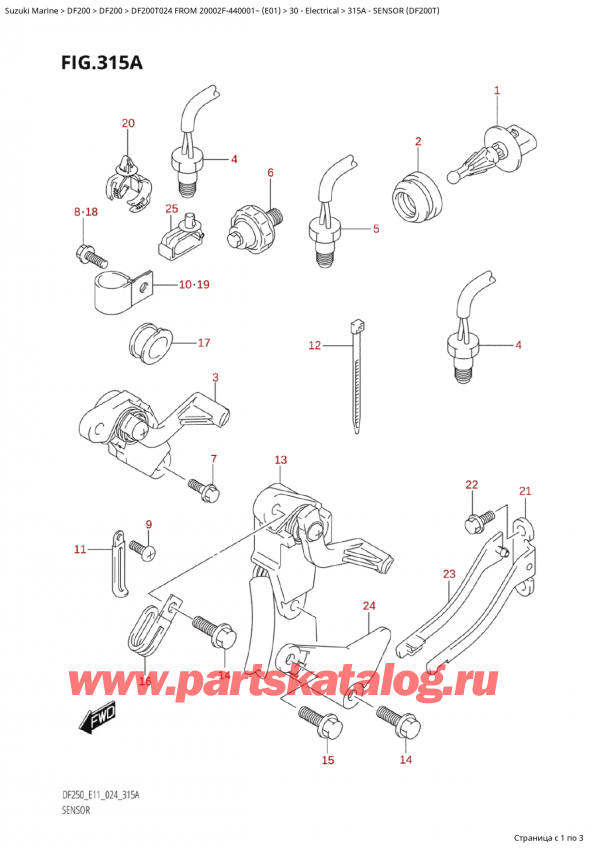 ,    , SUZUKI Suzuki DF200T X / XX FROM 20002F-440001~  (E01 024), Sensor (Df200T)