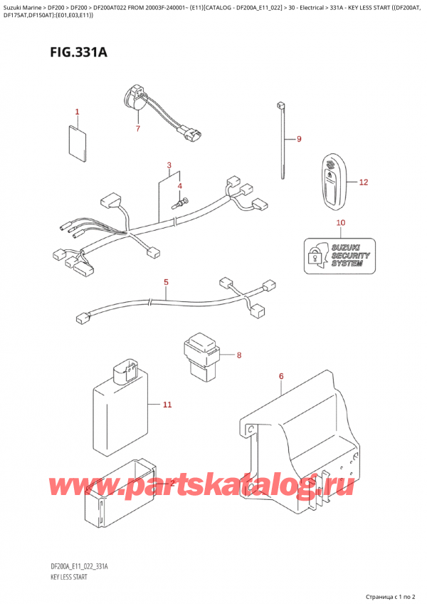 ,   , SUZUKI Suzuki DF200A TL / TX FROM 20003F-240001~  (E11) - 2022  2022 ,  Less Start ( (Df200At,