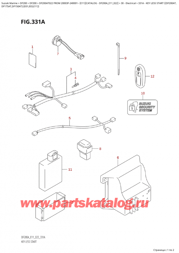  ,    , SUZUKI Suzuki DF200A TL / TX FROM 20003F-240001~  (E11) - 2022,  Less Start ( (Df200At,