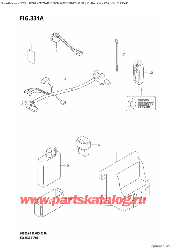,   , Suzuki DF200A TL / TX FROM 20003F-540001~ (E11 025),  Less Start - Key Less Start