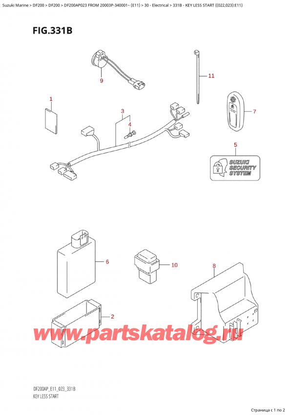  ,   , Suzuki Suzuki DF200AP L / X FROM 20003P-340001~  (E11) - 2023  2023 ,  Less Start ( (022, 023) : E11)