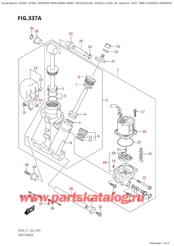 ,   , Suzuki Suzuki DF200T X / XX FROM 20002F-240001~  (E01) - 2022  2022 , Trim  Cylinder  (LTransom)