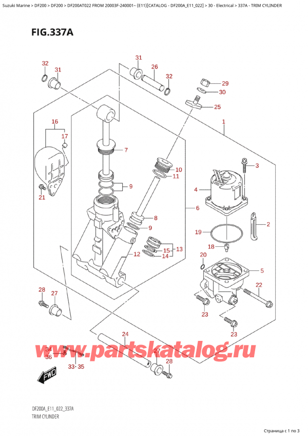  ,  , Suzuki Suzuki DF200A TL / TX FROM 20003F-240001~  (E11) - 2022  2022 , Trim  Cylinder